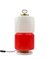 Space Age Red and White Glass Cylindrical Table Lamp from Stilnovo, 1970s, Image 12