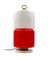 Space Age Red and White Glass Cylindrical Table Lamp from Stilnovo, 1970s, Image 15