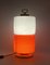 Lampe de Bureau Cylindrique Space Age en Verre Rouge et Blanc de Stilnovo, 1970s 4