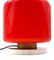 Lampe de Bureau Cylindrique Space Age en Verre Rouge et Blanc de Stilnovo, 1970s 7