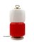 Space Age Red and White Glass Cylindrical Table Lamp from Stilnovo, 1970s 6