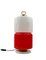 Space Age Red and White Glass Cylindrical Table Lamp from Stilnovo, 1970s 1