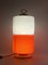 Lampe de Bureau Cylindrique Space Age en Verre Rouge et Blanc de Stilnovo, 1970s 10