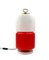 Space Age Red and White Glass Cylindrical Table Lamp from Stilnovo, 1970s, Image 3
