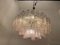 Large Murano Glass Pink Clear Tronchi Chandelier by Paolo Venini 4