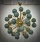 Midcentury Sputnik Spherical Green Glass and Brass Chandelier, 2000 3