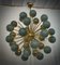 Lámpara de araña Sputnik Mid-Century esférica de latón y vidrio verde, 2000, Imagen 8