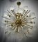 Midcentury Sputnik Spherical Glass and Brass Chandelier, 2000 1