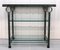 Art Deco Serving Trolley with Glass Shelves & Wheels 1