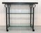 Art Deco Serving Trolley with Glass Shelves & Wheels 4