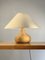 Brutalist French Sculpted Wood Table Lamp from Maison Regain, 1970s 1