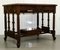 Late 19th Century Victorian Hand Carved Oak Console Table with Leather Inset Top 2