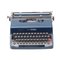 Blaue Lettera 32 Schreibmaschine von Marcello Nizzoli für Olivetti Synthesis, Mitte des 20. Jahrhunderts 1