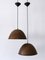 Mid-Century Modern Copper Pendant Lamps, 1950s, Set of 2 3
