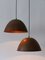 Mid-Century Modern Copper Pendant Lamps, 1950s, Set of 2 2