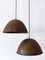 Mid-Century Modern Copper Pendant Lamps, 1950s, Set of 2 1