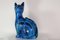 Blaue Katze von Aldo Londi für Bitossi, Italien, 1960 5