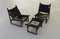 Rosewood Sling Chairs and Stool, Set of 3 13