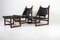 Rosewood Sling Chairs and Stool, Set of 3 5