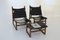 Rosewood Sling Chairs and Stool, Set of 3 3
