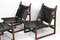 Rosewood Sling Chairs and Stool, Set of 3 2