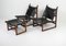 Rosewood Sling Chairs and Stool, Set of 3 13