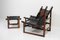 Rosewood Sling Chairs and Stool, Set of 3 10
