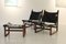 Rosewood Sling Chairs and Stool, Set of 3 7