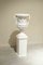 Large Classic Style Bowl and Base in Glazed White Ceramic, 20th Century, Set of 2, Image 9