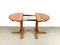 Danish Round Extendable Dining Table in Teak, 1980s 5