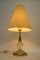 Lampe de Bureau Art Déco en Verre avec Abat-Jour en Tissu, 1920s 6