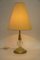Lampe de Bureau Art Déco en Verre avec Abat-Jour en Tissu, 1920s 3