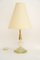Art Deco Glass Table Lamp with Fabric Shade, 1920s 1