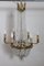 Lámpara de araña de bronce dorado y cristal con 10 bombillas, de finales del siglo XIX, Imagen 3