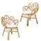 Vintage Rattan Flower Chairs, Set of 2 2