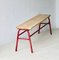 Industrial Red Metal Bench, 1960s 1