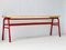 Industrial Red Metal Bench, 1960s 2