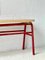 Industrial Red Metal Bench, 1960s 9