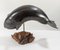 Vintage Decorative Carved Wood Bowhead Whale Sculpture, 1987 2