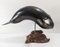 Vintage Decorative Carved Wood Bowhead Whale Sculpture, 1987, Image 4