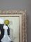 Yellow & Green Ball, Oil Painting, 1969, Framed 6