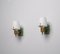 Mid-Century Italian Brass and Opaline Glass Wall Sconces, 1950s, Set of 2, Image 8