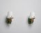 Mid-Century Italian Brass and Opaline Glass Wall Sconces, 1950s, Set of 2, Image 2