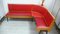Kitchen Corner Bench with Trunks in Red Faux Leather, 1950s 2