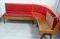 Kitchen Corner Bench with Trunks in Red Faux Leather, 1950s 4