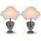 Silvered Copper Table Lamps with Fans, 1970s, Set of 2, Image 1