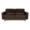 Leather Two-Seater Brown Sofabed from Christine Kröncke 1