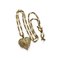 Goldene Vintage Herz & Logo Halskette mit Kristallanhänger von Celine 1