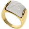 Tronchetto White Ceramic Ring in 18k Yellow Gold from Bvlgari 1