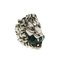 Anillo con forma de banda con cabeza de león de metal y cristal de Gucci, Imagen 1